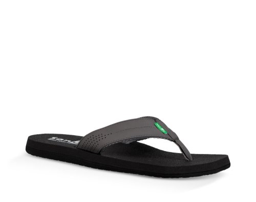 Sanuk Mens Beer Cozy Coaster Deep Grey / Grey Flip Flops | PKYDEV461